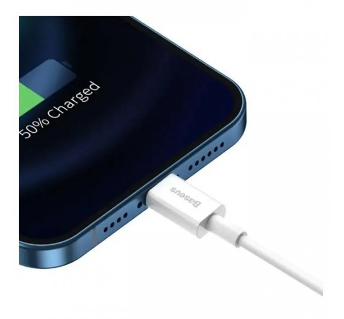 Дата кабель USB 2.0 AM to Lightning 2.0m Superior Fast Charging 2.4A white Baseus (CALYS-C02)