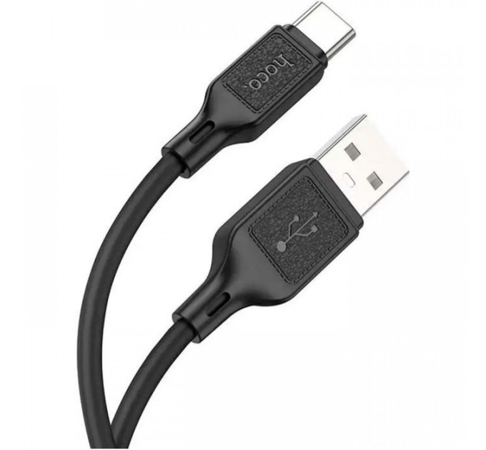 Дата кабель USB 2.0 AM to USB-C 1.0m Cool silicone X90 black HOCO (6931474788443)