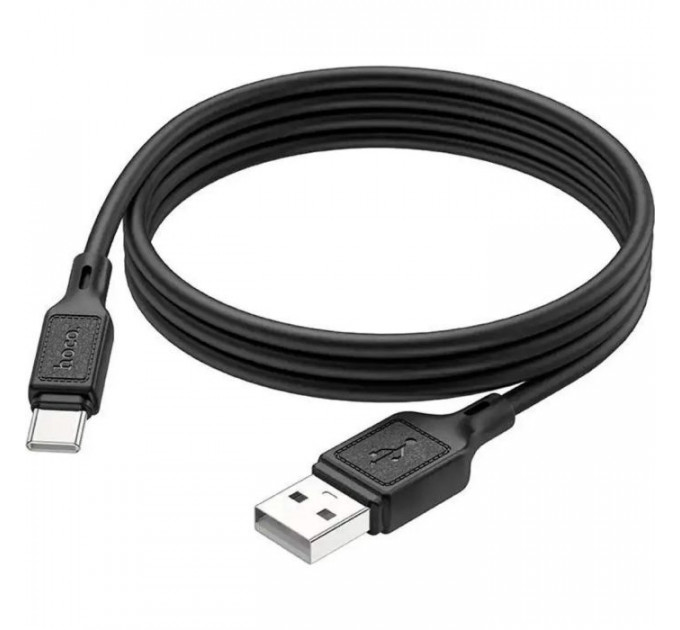 Дата кабель USB 2.0 AM to USB-C 1.0m Cool silicone X90 black HOCO (6931474788443)
