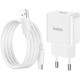 Зарядний пристрій HOCO C106A Leisure USB + cable USB to USB-C 10.5W White (6931474783912)