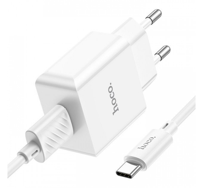 Зарядний пристрій HOCO C106A Leisure USB + cable USB to USB-C 10.5W White (6931474783912)
