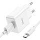 Зарядний пристрій HOCO C106A Leisure USB + cable USB to USB-C 10.5W White (6931474783912)