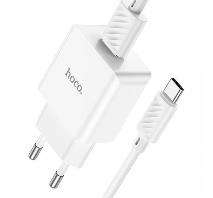 Зарядний пристрій HOCO C106A Leisure USB + cable USB to USB-C 10.5W White (6931474783912)