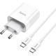 Зарядное устройство HOCO C80A Rapido 1xUSB-C PD20W + 1xUSB QC3.0 + cable USB-C to USB-C White (6931474740533)