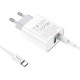 Зарядное устройство HOCO C80A Rapido 1xUSB-C PD20W + 1xUSB QC3.0 + cable USB-C to USB-C White (6931474740533)