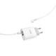 Зарядное устройство HOCO C80A Rapido 1xUSB-C PD20W + 1xUSB QC3.0 + cable USB-C to USB-C White (6931474740533)