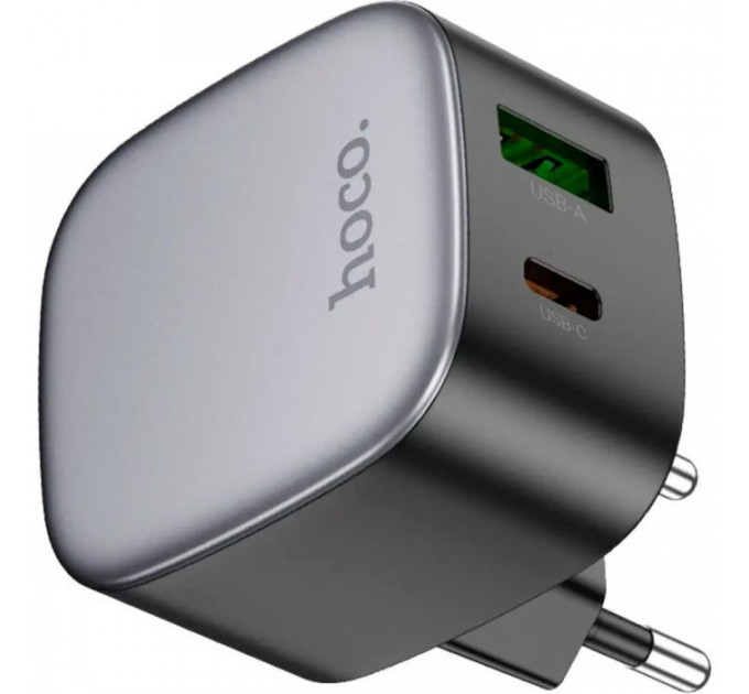 Зарядний пристрій HOCO CS32A Rise 1xUSB-C PD20W + 1xUSB QC3.0 Black (6942007617451)