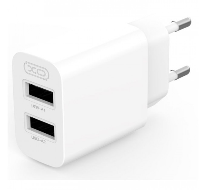 Зарядний пристрій XO L109 12W 2xUSB-A White (L109_White)