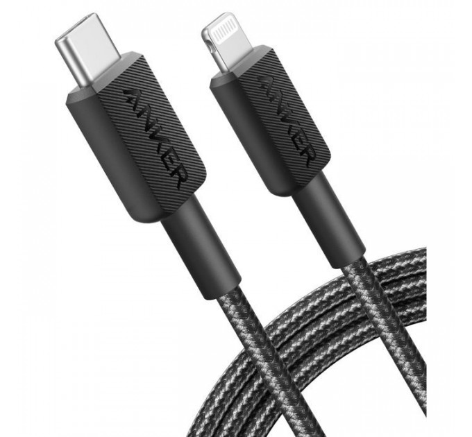Дата кабеля USB-C to Lightning 1.8m nylon 322 black Anker (A81B6G11)