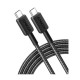 Дата кабель USB-C to USB-C 1.8m nylon 322 black Anker (A81F6G11)