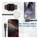 Дата кабель USB-C to 2xUSB-C 100W + Apple Watch 5W 1.4m FUSION-CCW black Promate (fusion-ccw.black)