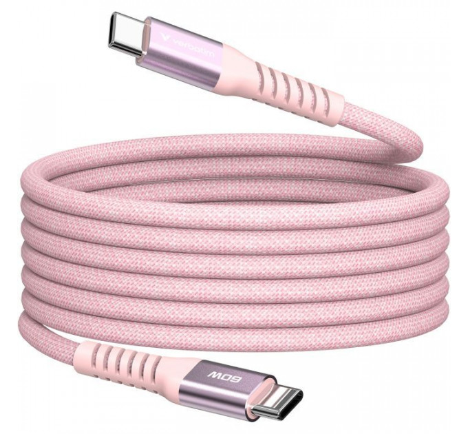 Дата кабель USB-C to USB-C 1.2m Magnetic 60W pink Verbatim (31853)