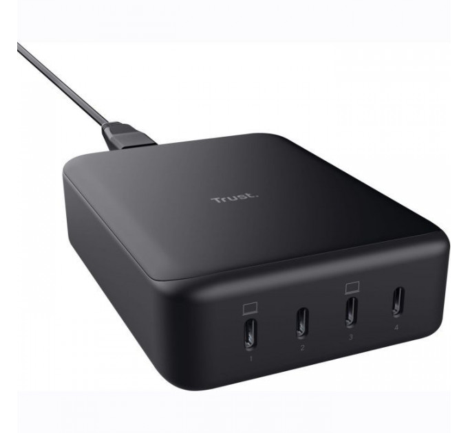 Зарядний пристрій Trust Maxo 4xUSB-C PD240W GaN Black (25413_TRUST)