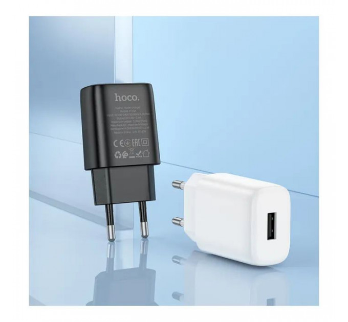 Зарядний пристрій HOCO C134A USB 2.4A black (6942007621298)