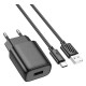 Зарядний пристрій HOCO C134A USB + cable USB to USB-C 2.4A black (6942007621359)