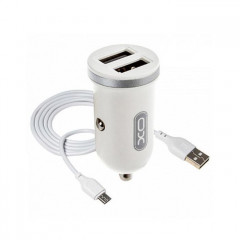 Зарядний пристрій XO 2xUSB 2.1A + cable USB to Micro 5P white (TZ08-M-WH)