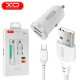 Зарядний пристрій XO 2xUSB 2.1A + cable USB to Micro 5P white (TZ08-M-WH)