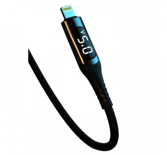 Дата кабеля USB 2.0 AM to Lightning 1.0m 2.4A LED black XO (NB162-L-1-BK)