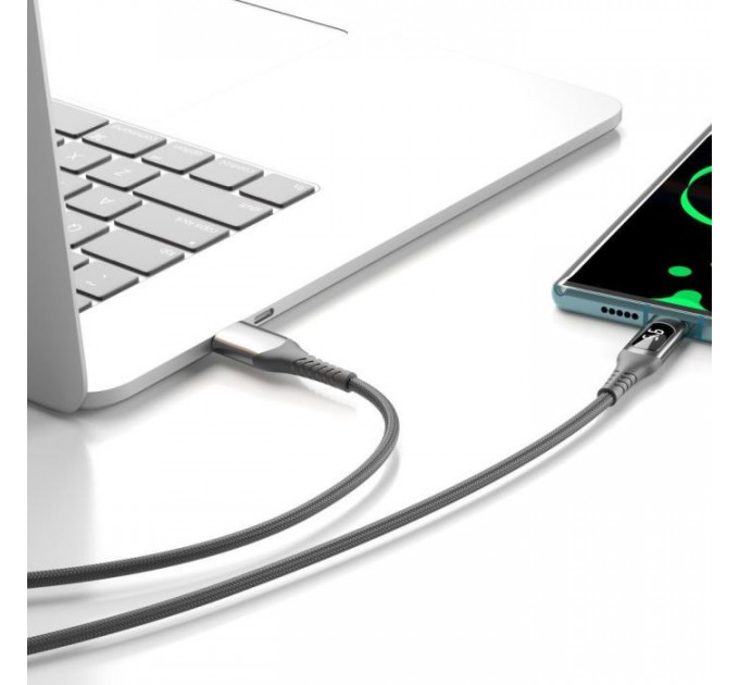 Дата кабеля USB 2.0 AM to Lightning 1.0m 2.4A LED black XO (NB162-L-1-BK)