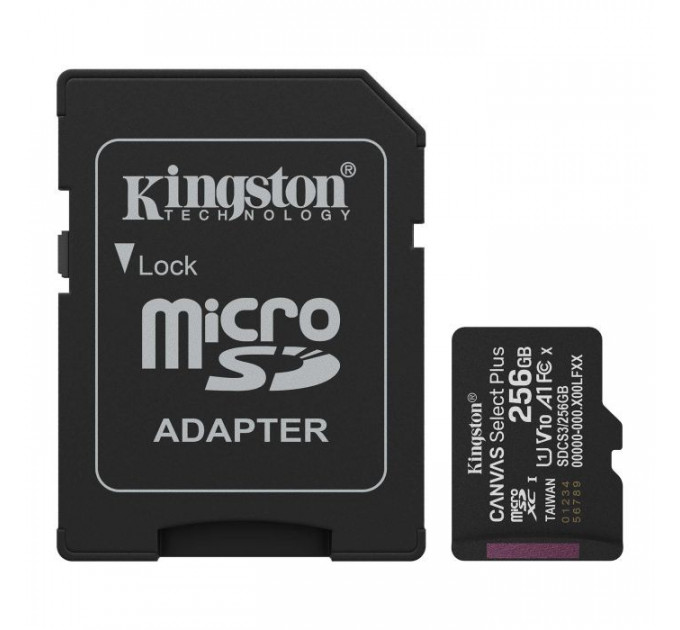 Карта пам/'яті Kingston 256GB microSDXC class 10 UHS-I V10 A1 Canvas Select Plus (SDCS3\/256GB) Карта пам/'яті Kingston 256GB microSDXC class 10 UHS-I V10 A1 Canvas Select Plus (SDCS3\/256GB)
