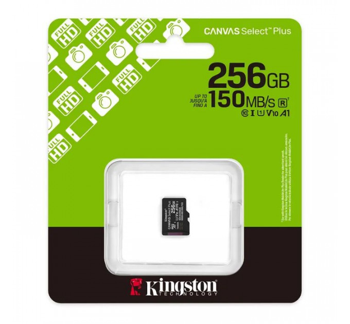 Карта памяти Kingston 256GB microSDXC class 10 UHS-I U1 V10 A1 Select Plus (SDCS3\/256GBSP)