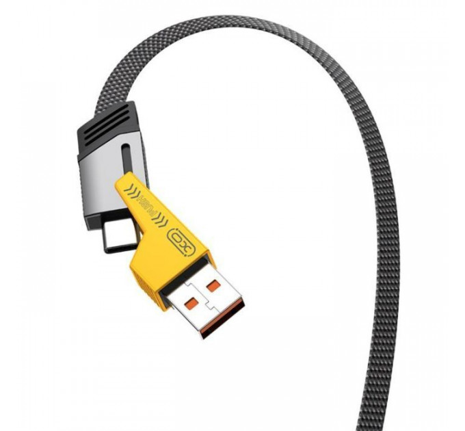 Дата кабеля USB 2.0 AM to USB-C + USB 2.0 AM to Lightning 1.0m 60W black XO (NB283_4-in-1_Black) Дата кабеля USB 2.0 AM to USB-C + USB 2.0 AM to Lightning 1.0m 60W black XO (NB283_4-in-1_Black)