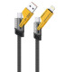 Дата кабеля USB 2.0 AM to USB-C + USB 2.0 AM to Lightning 1.0m 60W black XO (NB283_4-in-1_Black)