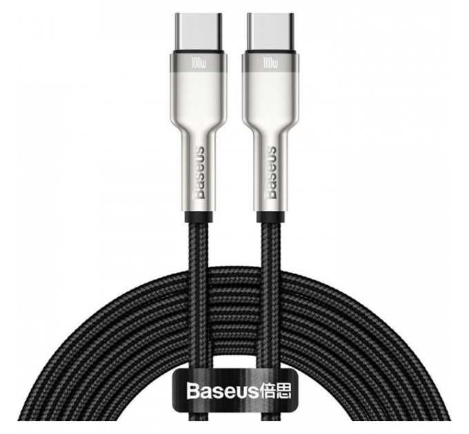 Дата кабель USB-C to USB-C 2.0m 100W metal black Baseus (CATJK-D01)
