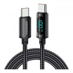 Дата кабель USB-C to USB-C 1.0m 100W LED black Essager (EXCTT1-XY01-P)