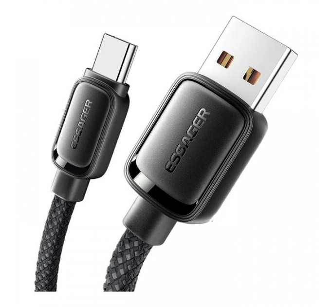 Дата кабель USB 2.0 AM to USB-C 1.0m 7A black Essager (EXCT-TD01-P)