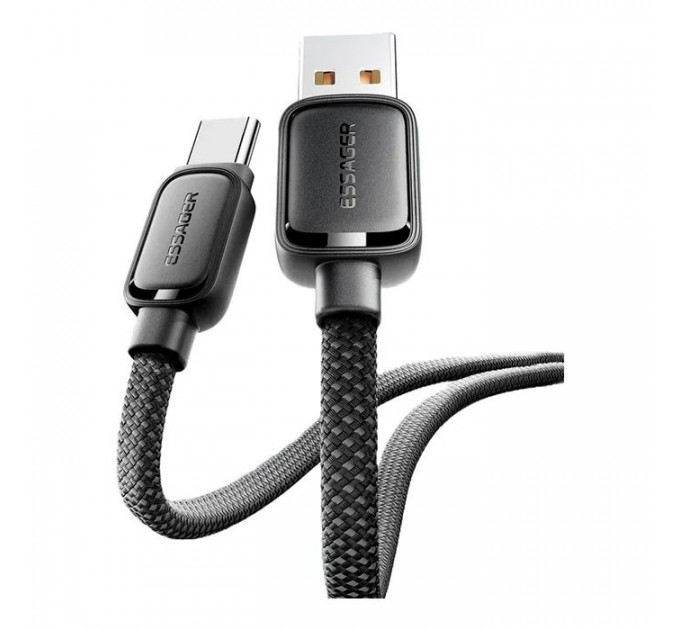 Дата кабель USB 2.0 AM to USB-C 1.0m 7A black Essager (EXCT-TD01-P)