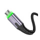 Дата кабель USB 2.0 AM to Micro 5P 2.0m 2.4A LED black Essager (EXCM-XGA0G)