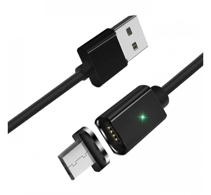 Дата кабель USB 2.0 AM to Micro 5P 1.0m Magnetic black Essager (EXCCXM-ML01)