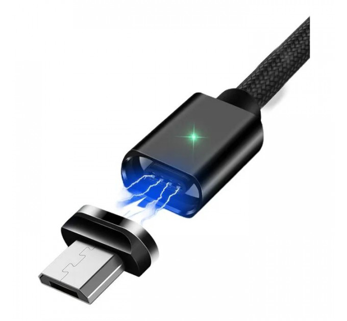 Дата кабель USB 2.0 AM to Micro 5P 1.0m Magnetic black Essager (EXCCXM-ML01)