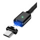 Дата кабель USB 2.0 AM to Micro 5P 1.0m Magnetic black Essager (EXCCXM-ML01)