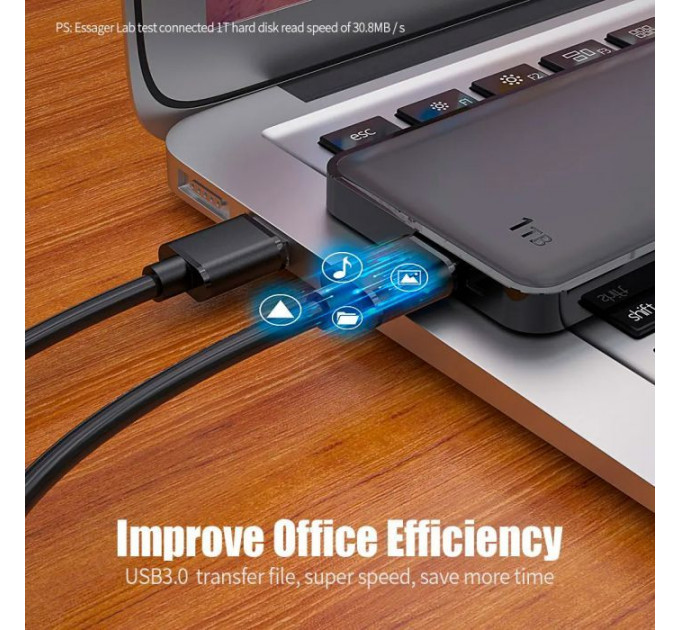 Дата кабель USB 3.0 AM\AM 2.0m 5Gbps black Essager (EXCAA-YTD01)