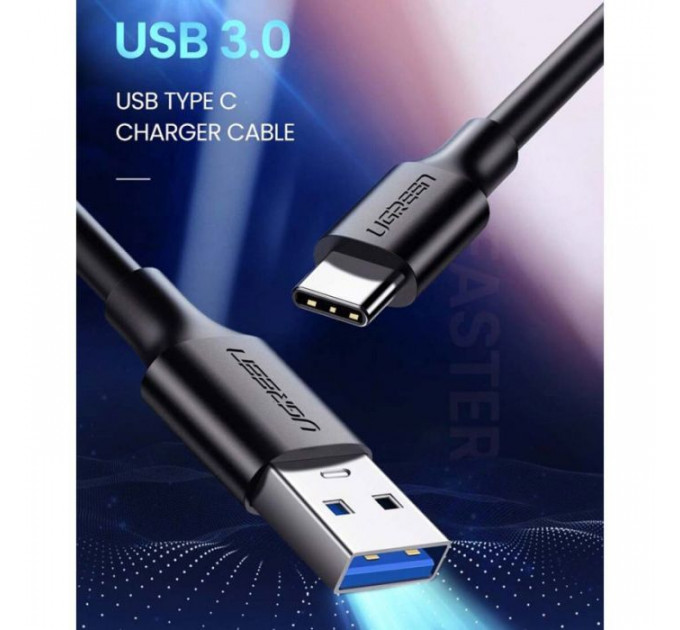 Дата кабеля USB 3.0 AM to USB-C 0.5m 3A US184 black Ugreen (20881)