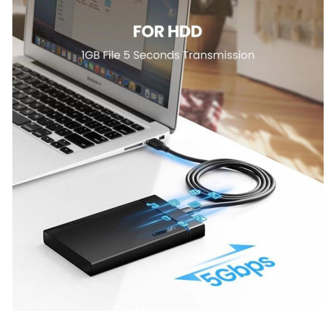 Дата кабеля USB 3.0 AM to USB-C 0.5m 3A US184 black Ugreen (20881)