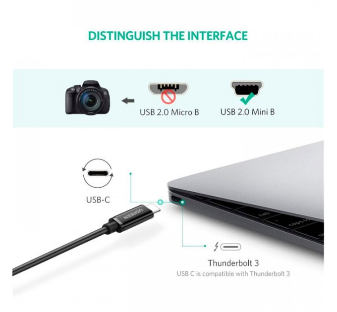 Дата кабеля USB-C 2.0 AM to Mini 5P 1.0m US242 black Ugreen (50445)