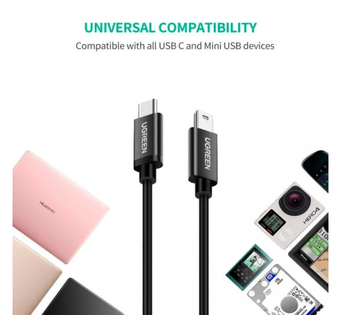 Дата кабеля USB-C 2.0 AM to Mini 5P 1.0m US242 black Ugreen (50445)