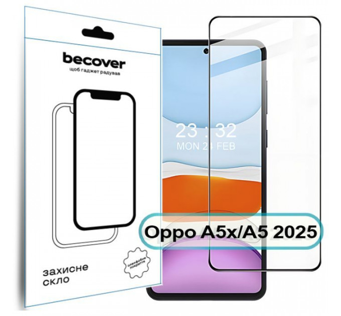Скло захисне BeCover Oppo A5x \/ A5 2025 (4G\/5G) Black (713931) Скло захисне BeCover Oppo A5x \/ A5 2025 (4G\/5G) Black (713931)