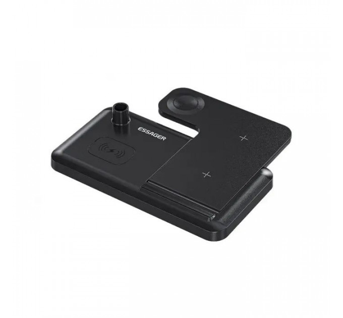 Зарядний пристрій Essager 4-in-1 wireless charger 15W foldable desktop black (EWXZM-JC01-Z)