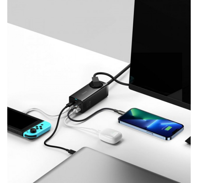 Зарядний пристрій Baseus AC + 2xUSB-C 65W + 2xUSB black (PSZM000901)