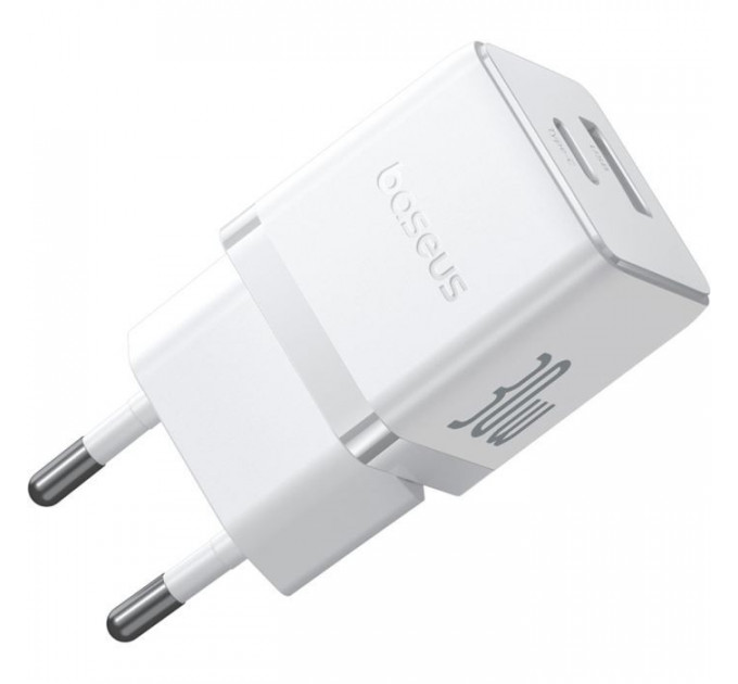 Зарядний пристрій Baseus 1xUSB-C 30W + 1xUSB white (P1011160A213-00)