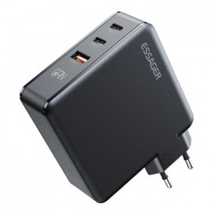 Зарядний пристрій Essager 2xUSB-C + 1xUSB 140W GaN (ECT2CA-ZCB01-Z)