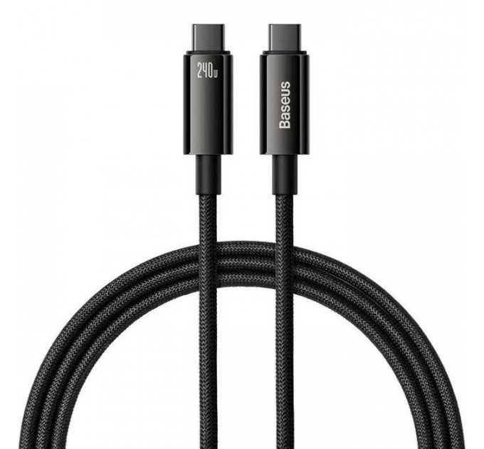Дата кабель USB-C to USB-C 2.0m 240W Black Baseus (CAWJ040101)