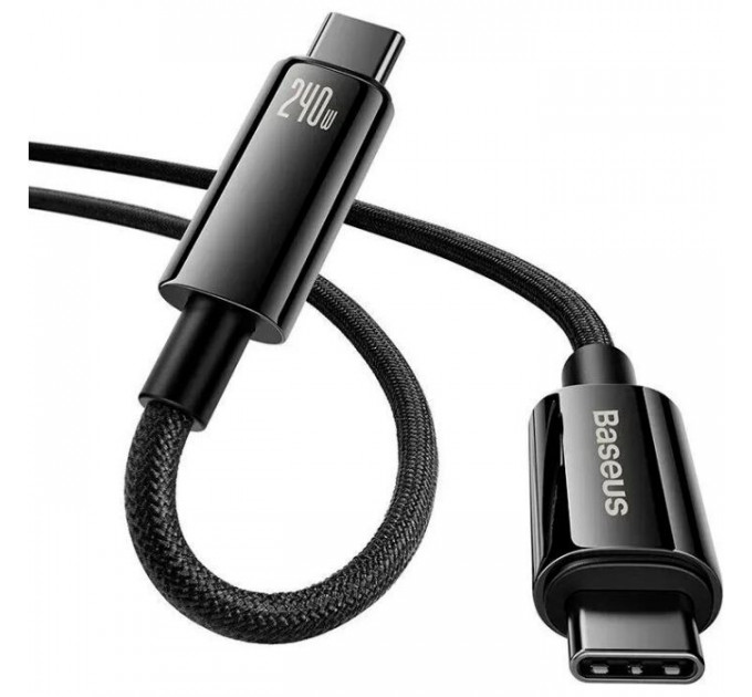Дата кабель USB-C to USB-C 2.0m 240W Black Baseus (CAWJ040101)
