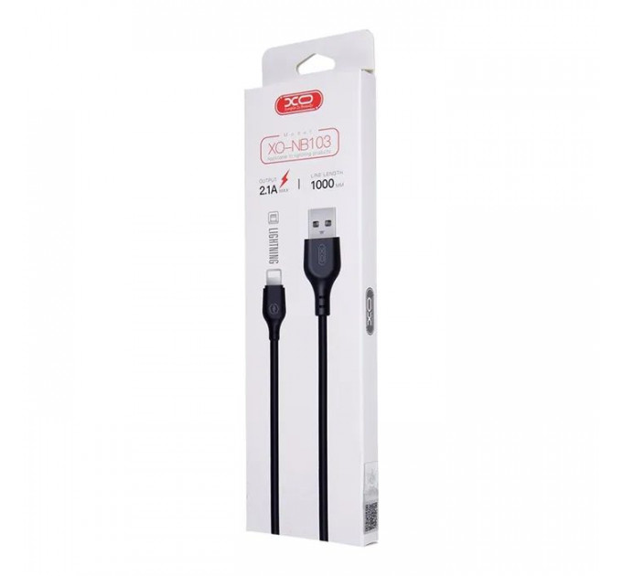 Дата кабель USB 2.0 AM to Lightning 1.0m 2.1A NB103 black XO (6920680862702)