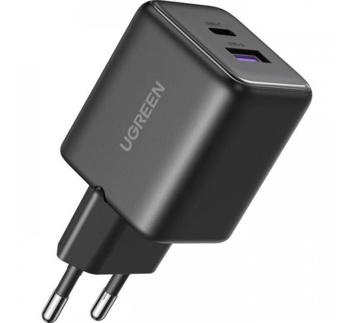 Зарядний пристрій Ugreen USB + USB-C GaN 30W X516 black (65014)