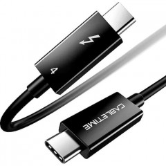 Дата кабель USB-C to USB-C 1.0m Thunderbolt 4 100W (20V\/5A) 8K60Hz Cabletime (CA915422)